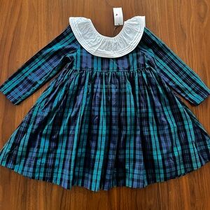 Pink Chicken Blue and Green Plaid Kids Formal Dress
